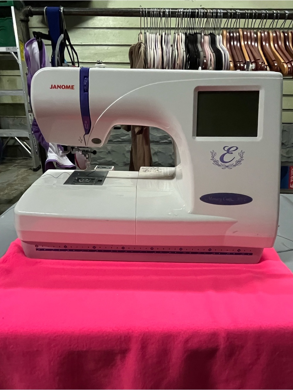 Janome White and Purple Sewing Machine